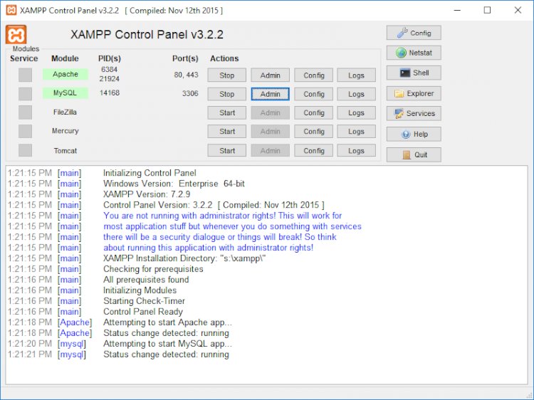 XAMPP Apache + MariaDB + PHP + Perl